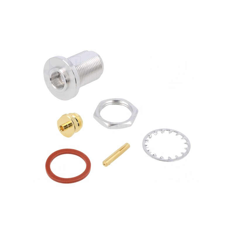 Soclu N mamă drept 50Ω PTFE aurit alamă | Electronic-mag.ro | Componente Electronice