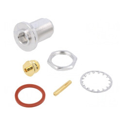 Soclu N mamă drept 50Ω PTFE aurit alamă | Electronic-mag.ro | Componente Electronice
