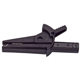Bornă crocodil neagră 10A 600V 9mm | Electronic-mag.ro | Componente Electronice