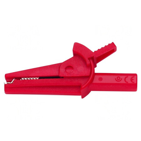 Bornă crocodil roșie 10A 600V 9mm | Electronic-mag.ro | Componente Electronice