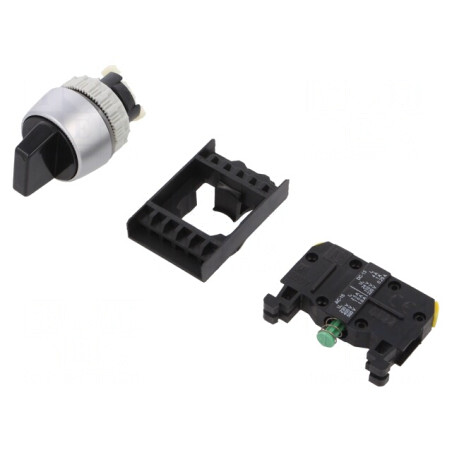 Comutator Rotativ 22mm 2 NO Negru IP65 2 Pozitii | Electronic-mag.ro | Componente Electronice