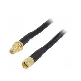 Cablu Coaxial 50Ω 10m RP-SMA Tată-Mamă Negru