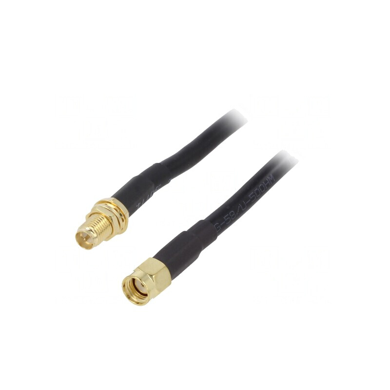 Cablu Coaxial 50Ω 10m RP-SMA Tată-Mamă Negru | Electronic-mag.ro | Componente Electronice
