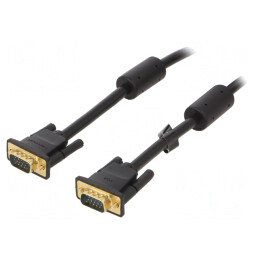 Cablu | D-Sub 15pin HD mufă,din ambele părţi | negru | 10m | Fire: Cu | DAEBL