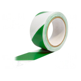 Bandă de Marcare Autoadezivă Verde-Alb 33m x 50mm Vinil | Electronic-mag.ro | Componente Electronice