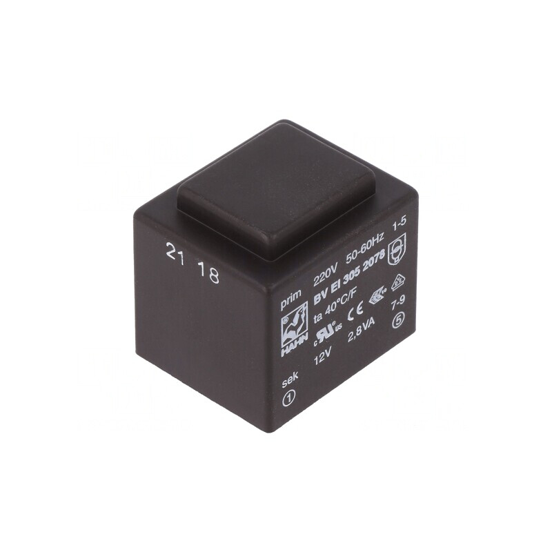 Transformator încapsulat 2,8VA 220V 12V PCB | Electronic-mag.ro | Componente Electronice