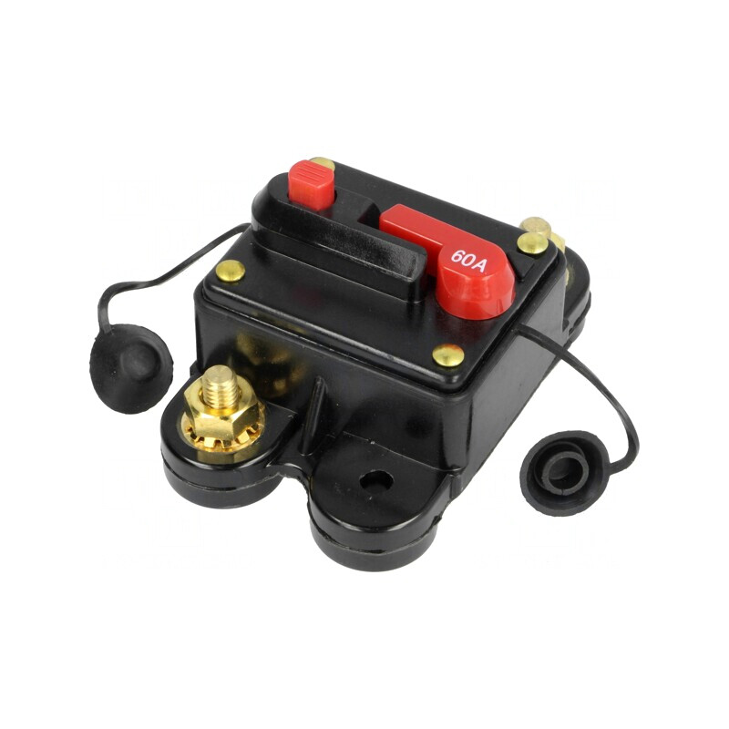 Siguranță Automată Auto 60A Neagră 12-24VDC | Electronic-mag.ro | Componente Electronice