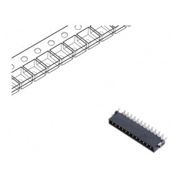 Conector PCB-PCB tată 12 pini 2,54mm SMT 18A