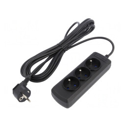 Prelungitor 3 Prize Negru 250V 10A | Electronic-mag.ro | Componente Electronice