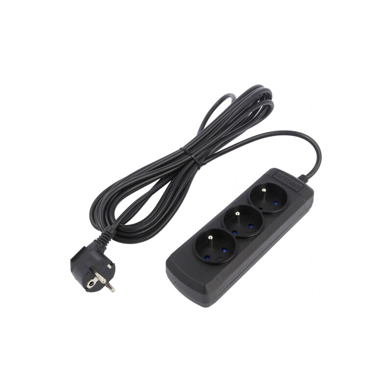 Prelungitor 3 Prize Negru 250V 10A | Electronic-mag.ro | Componente Electronice