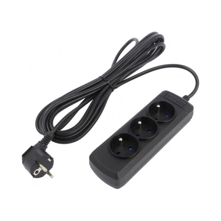 Prelungitor 3 Prize Negru 250V 10A | Electronic-mag.ro | Componente Electronice