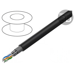 Cablu ETHERLINE® TRAIN S/FTP Cat 6a 4x2x24AWG Negru | Electronic-mag.ro | Componente Electronice