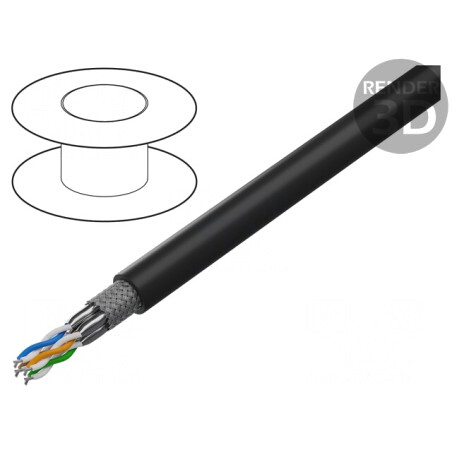 Cablu ETHERLINE® TRAIN S/FTP Cat 6a 4x2x24AWG Negru | Electronic-mag.ro | Componente Electronice