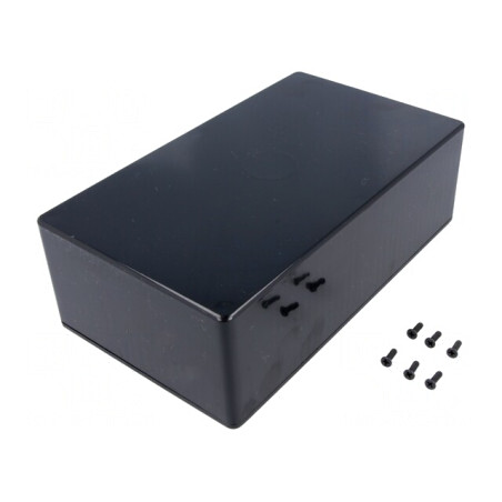 Carcasă Universală Neagră ABS 110x191x61mm | Electronic-mag.ro | Componente Electronice
