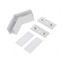 Conector 120° Alb Aluminiu Policarbonat LINEA20 | Electronic-mag.ro | Componente Electronice
