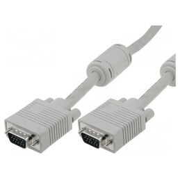 Cablu | D-Sub 15pin HD mufă,din ambele părţi | gri | 10m | AK-310103-100-E