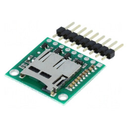Modul: adaptor | microSD | 5VDC | şiruri pini,microSD | POLOLU MICROSD ADAPTER