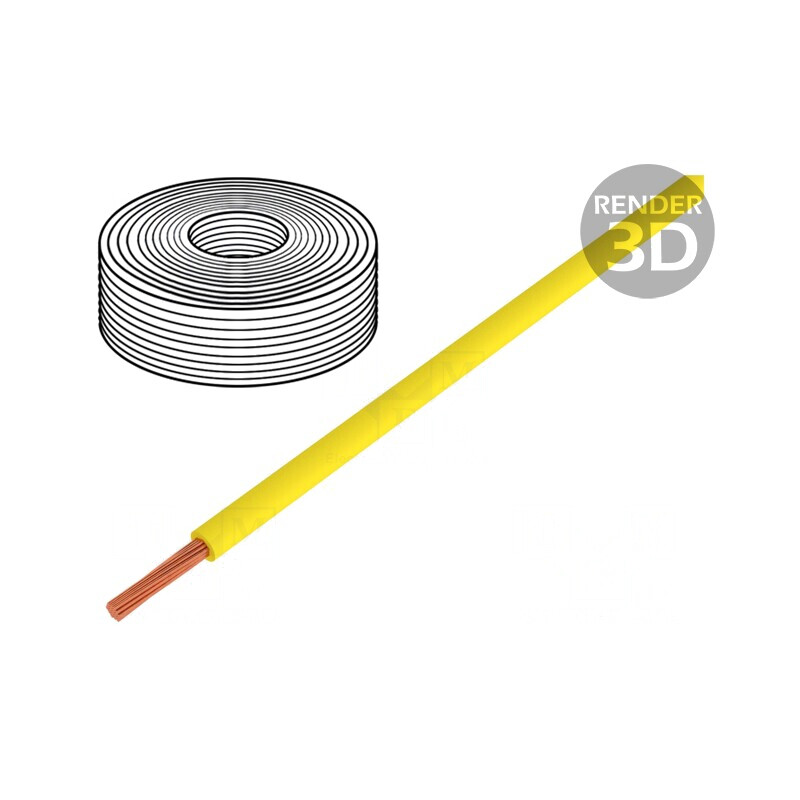 Cablu litat PVC galben 0,25mm2 50m 100V | Electronic-mag.ro | Componente Electronice