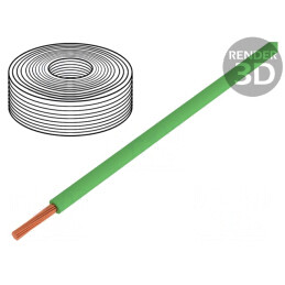 Cablu litat verde 0,25mm2 PVC 50m 100V | Electronic-mag.ro | Componente Electronice