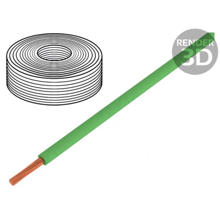 Cablu litat verde 0,25mm2 PVC 50m 100V | Electronic-mag.ro | Componente Electronice