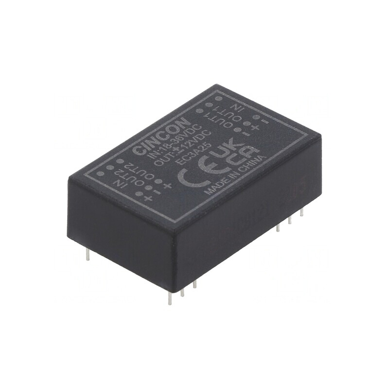 Convertor DC/DC 3W 18-36V In 12V Out -12V Out THT EC3A25 | Electronic-mag.ro | Componente Electronice Convertor DC/DC 3W 18-36V In 12V Out -12V Out THT EC3A25 | Electronic-mag.ro | Componente Electronice