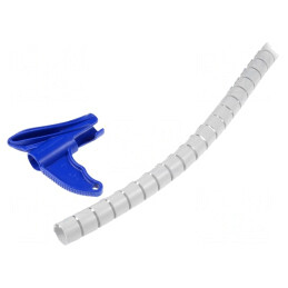 Înfăşurare Spirală Polipropilenă Gri Deschis 16mm | Electronic-mag.ro | Componente Electronice