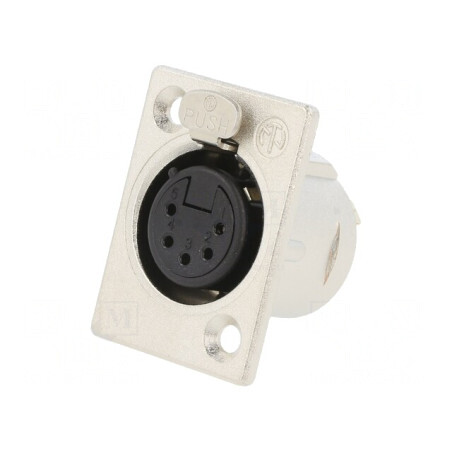 Conector XLR Soclu Mamă Argint 7.5A | Electronic-mag.ro | Componente Electronice