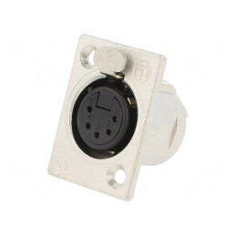 Conector XLR Soclu Mamă Argint 7.5A | Electronic-mag.ro | Componente Electronice