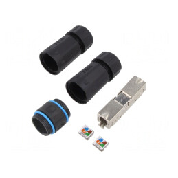Adaptor ecranat 8p8c negru pe cablu | Electronic-mag.ro | Componente Electronice
