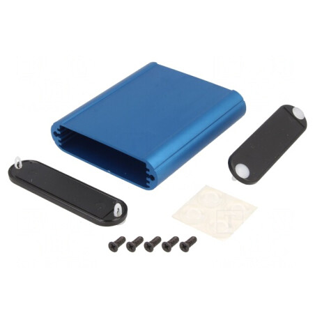 Carcasă aluminiu albastru 71x80x19mm | Electronic-mag.ro | Componente Electronice