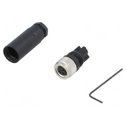 Conector M8 Mamă 3 PIN IP67 60V 4A | Electronic-mag.ro | Componente Electronice
