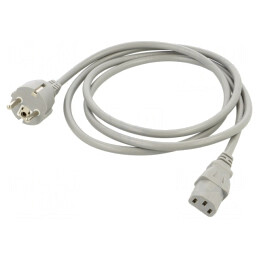 Cablu Alimentare 1.8m Gri 3x1mm2 CEE 7/7 la IEC C13 | Electronic-mag.ro | Componente Electronice