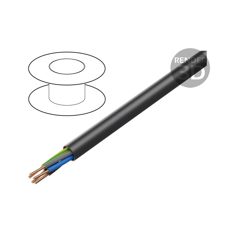 Cablu electric YKY 5G10mm2 PVC negru 100m