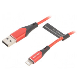 Cablu USB Lightning Apple 1.5m Roșu 2.4A | Electronic-mag.ro | Componente Electronice
