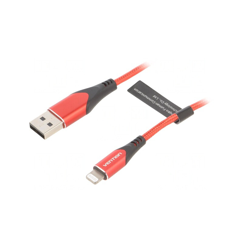Cablu USB Lightning Apple 1.5m Roșu 2.4A | Electronic-mag.ro | Componente Electronice