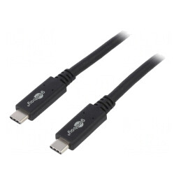 Cablu USB 3.2 USB C Negru 1m 20Gbps | Electronic-mag.ro | Componente Electronice