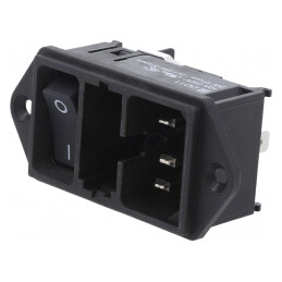 Conector Alimentare AC C14 10A 250V | Electronic-mag.ro | Componente Electronice