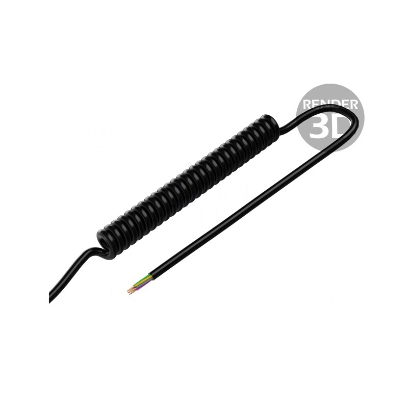 Cablu spiralat neecranat PUR negru 0,3m-1,2m 300V | Electronic-mag.ro | Componente Electronice