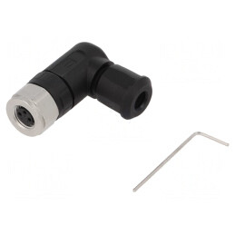 Conector M8 Mamă 3PIN Unghi 90° pe Cablu IP67