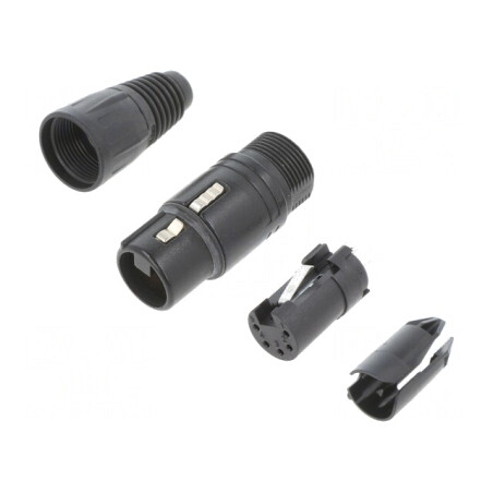 Mufă XLR Mamă 5 Pin pe Cablu Zinc | Electronic-mag.ro | Componente Electronice