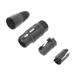 Mufă XLR Mamă 5 Pin pe Cablu Zinc | Electronic-mag.ro | Componente Electronice