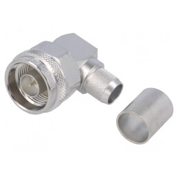 Mufă N tată unghi 90° 50Ω RG213 Lipire Crimpat Cabluri | Electronic-mag.ro | Componente Electronice
