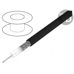 Cablu: coaxial | RG-H214U | litat | Cu | PE | negru | 10,8mm | 40196
