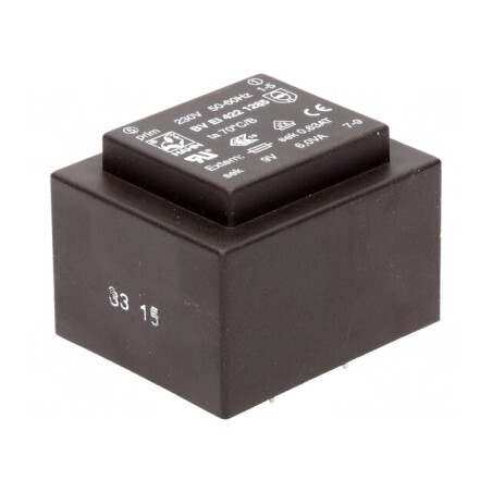 Transformator Încapsulat 6VA 230VAC 9V 667mA PCB | Electronic-mag.ro | Componente Electronice