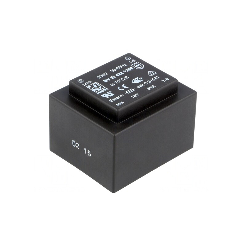 Transformator Încapsulat 6VA 230VAC 18V 333mA PCB | Electronic-mag.ro | Componente Electronice