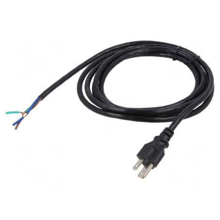 Cablu Alimentare NEMA 5-15 3m Negru 10A | Electronic-mag.ro | Componente Electronice