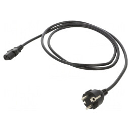 Cablu Alimentare 1,8m Negru 3x1mm2 CEE 7/7 la IEC C13 | Electronic-mag.ro | Componente Electronice