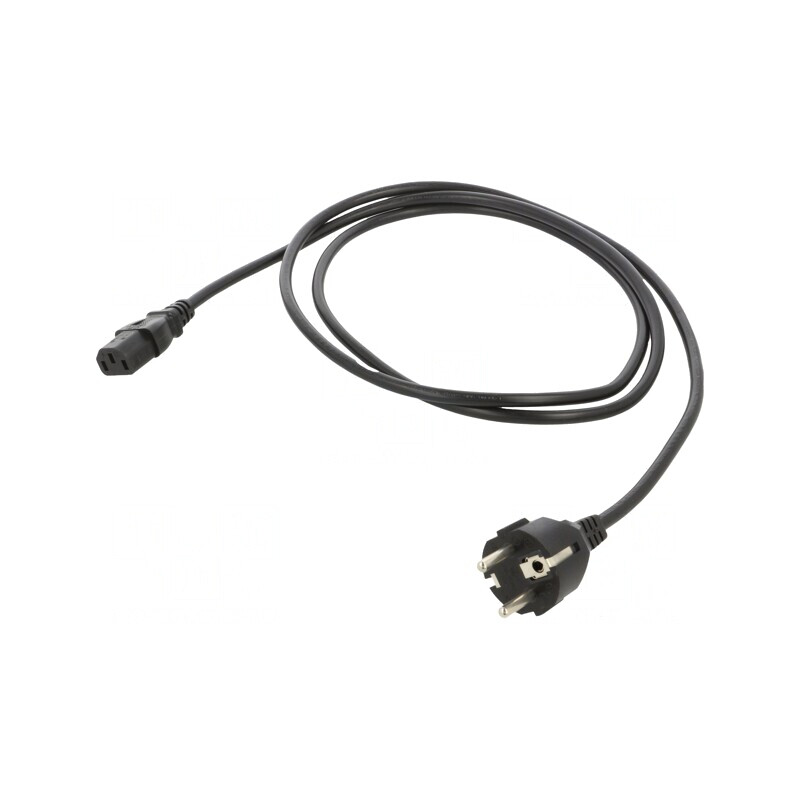 Cablu Alimentare 1,8m Negru 3x1mm2 CEE 7/7 la IEC C13 | Electronic-mag.ro | Componente Electronice