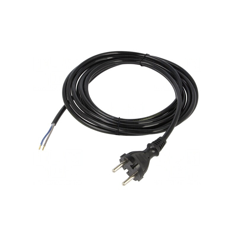 Cablu Alimentare PUR 4m 2x1mm2 230V 10A Negru | Electronic-mag.ro | Componente Electronice