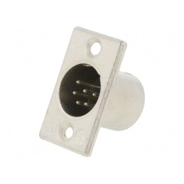 Conector XLR Tată Drept Lipire Argint 7.5A | Electronic-mag.ro | Componente Electronice